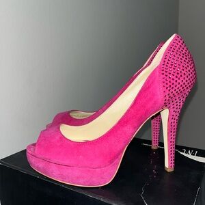 INC International Concepts Fuchsia Peep-Toe Heels